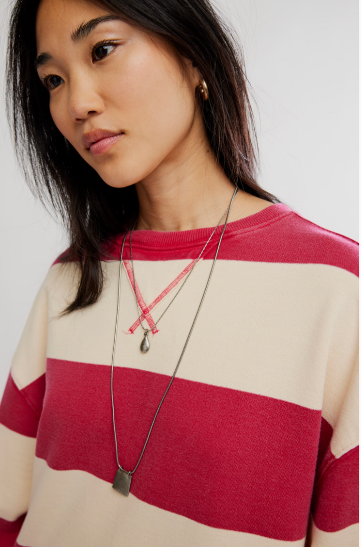 CLASSIC STRIPE CREW WIDE / CHERRY COMBO WIDE