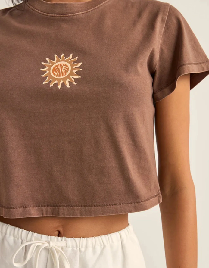 sunshine crop crew tee-chocolate