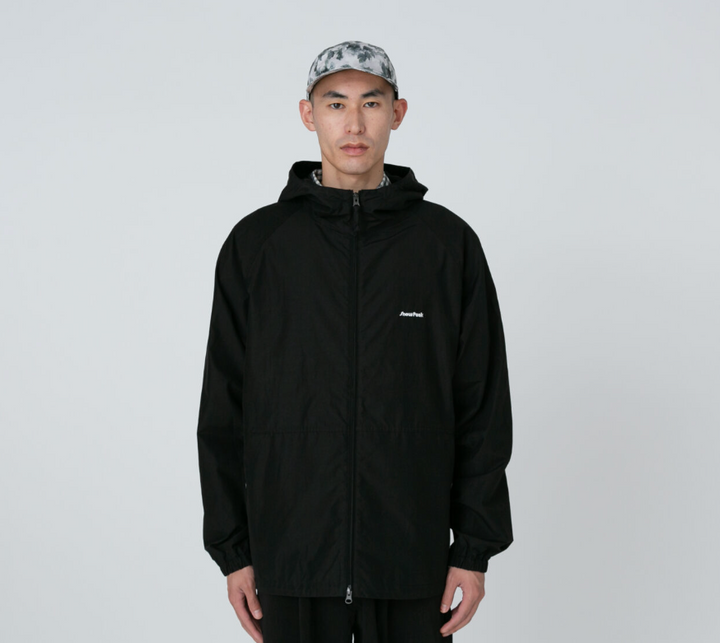 Light Mountain Cloth Zip Up Parka-Black