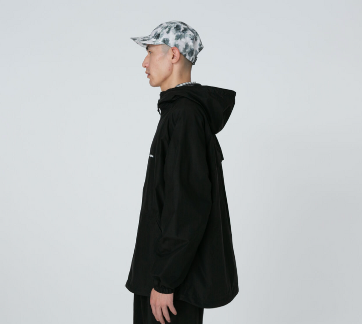 Light Mountain Cloth Zip Up Parka-Black