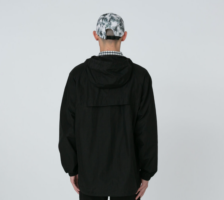 Light Mountain Cloth Zip Up Parka-Black
