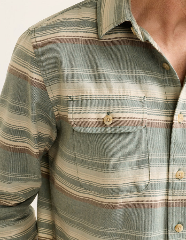 beach shack shirt-teal stripe