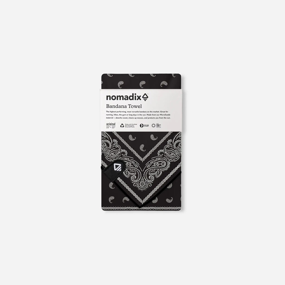 Bandana Towel: Paisley Black