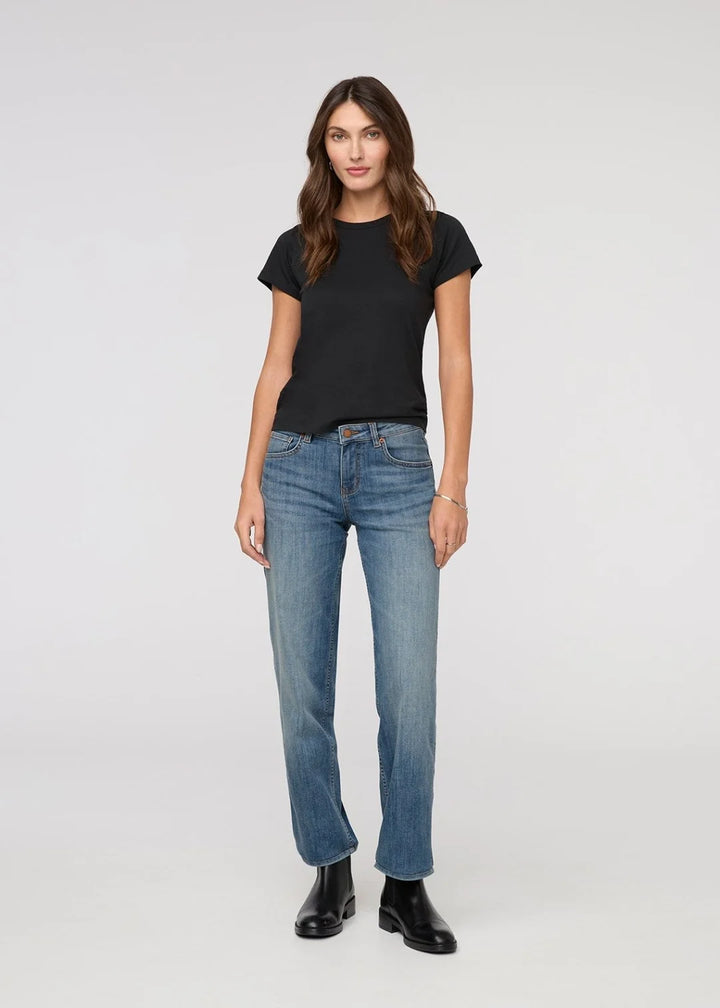Performance Denim Mid Rise Straight-Blue Ash