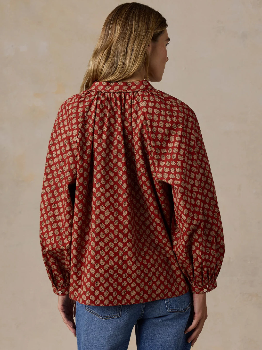Coastal Poplin Eleanor Top-autumn petals