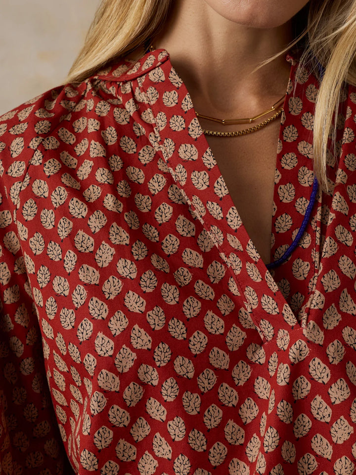 Coastal Poplin Eleanor Top-autumn petals