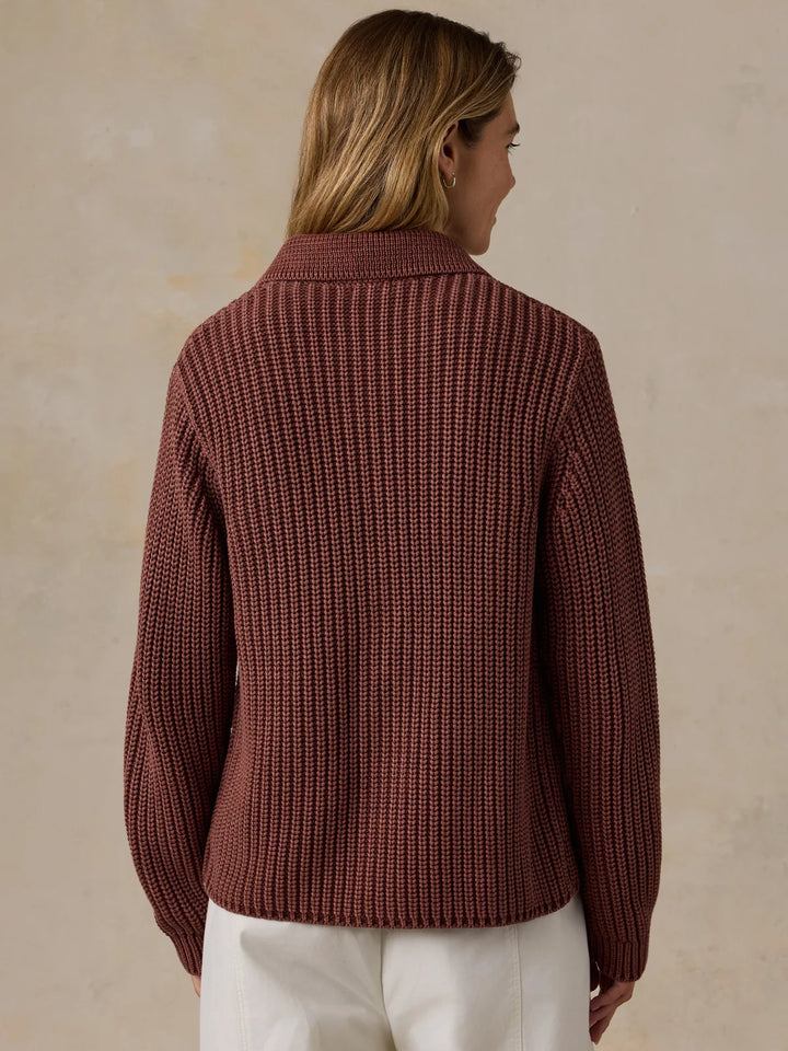 Sunwashed Cotton Lodge Cardigan-sunwashed redwood