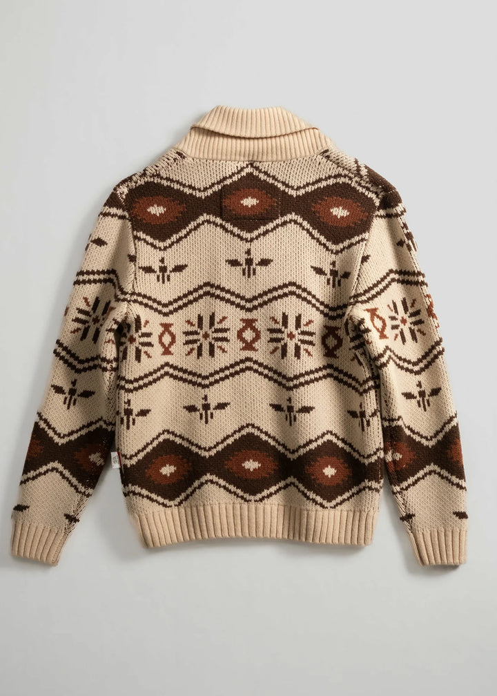 Wincha Shawl Collar Sweater-Natural