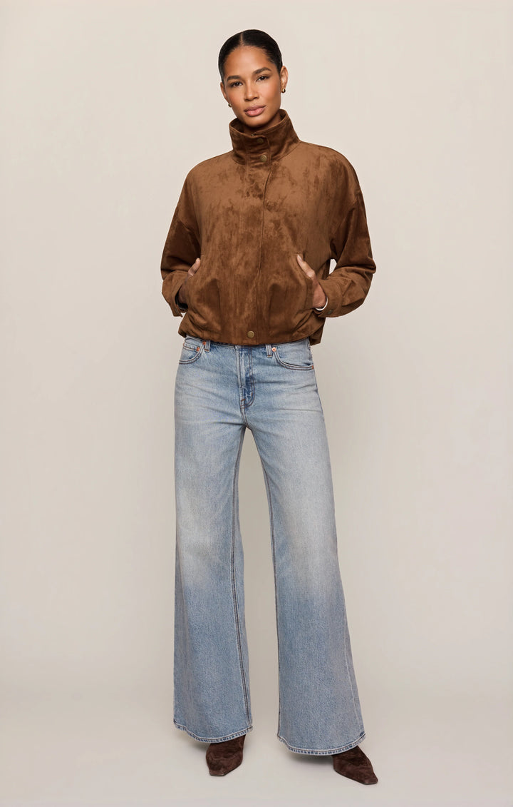 Corin Bubble Hem Jacket-Saddle Suede