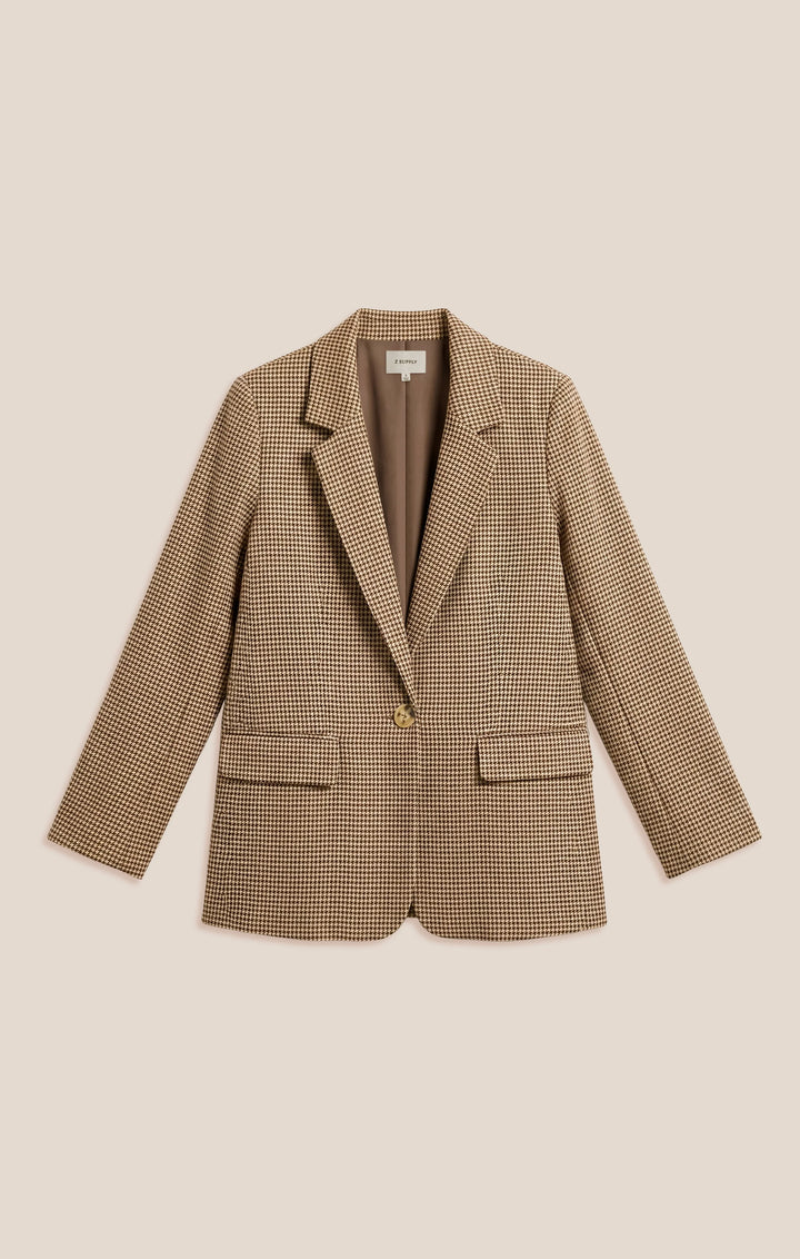 Evan Check Blazer-Dark Chocolate