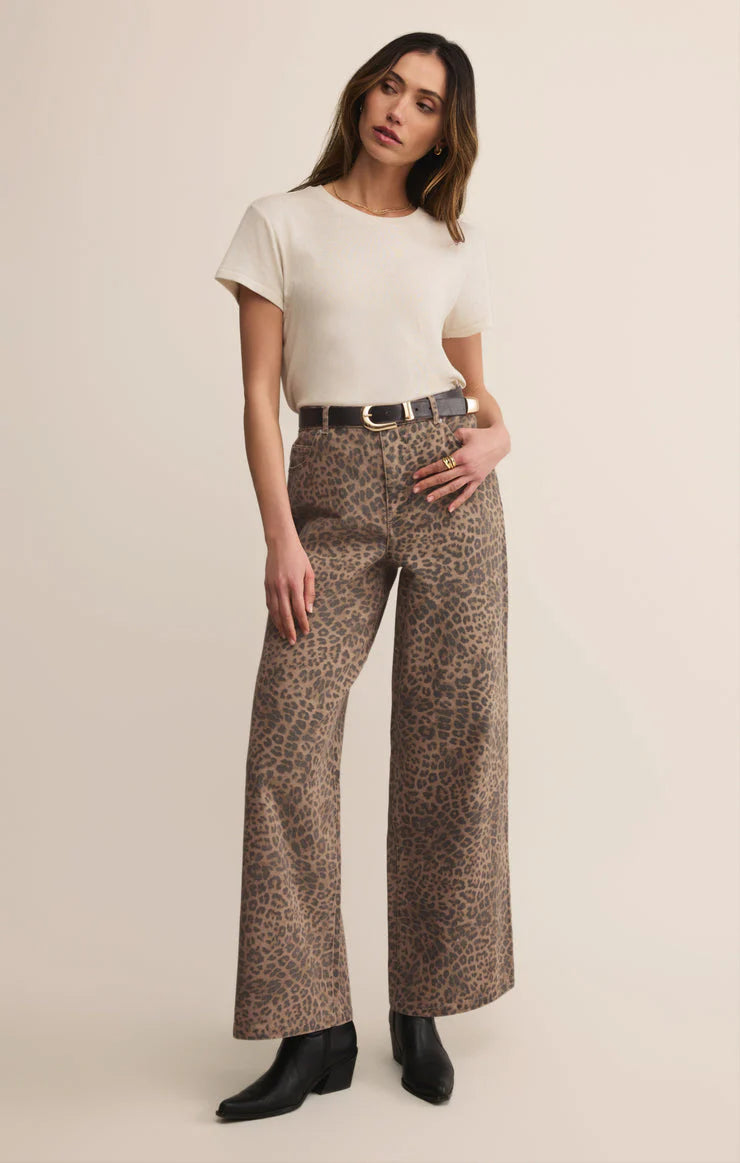 Marli Denim Leopard Pant-Desert Tan (DTN)