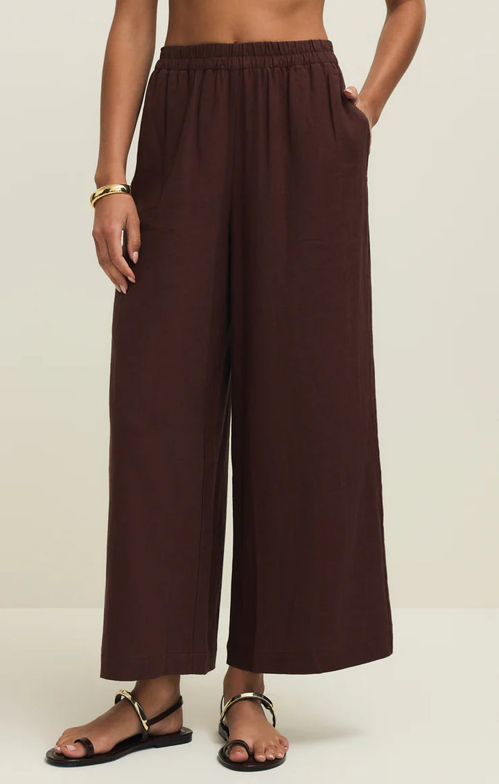 Scout Linen Pant-Chocolate Cherry