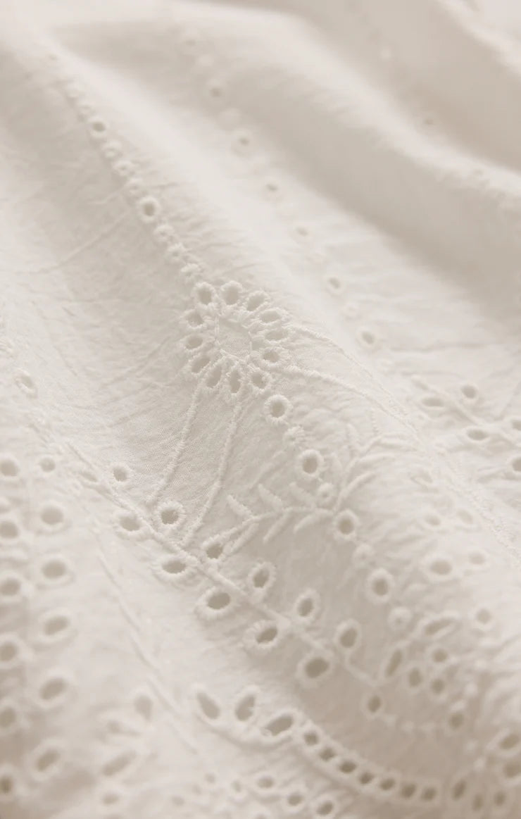 Oceanside Embroidered Top-White