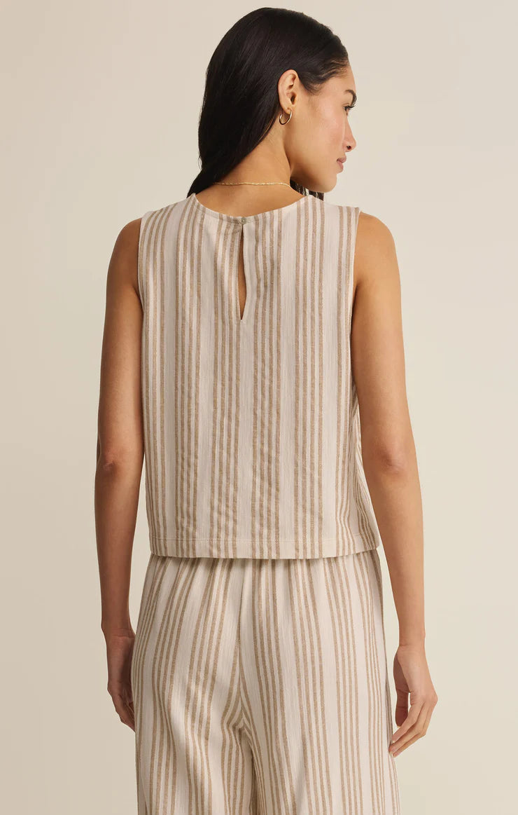 Sloane Knit Striped Top-Cloud