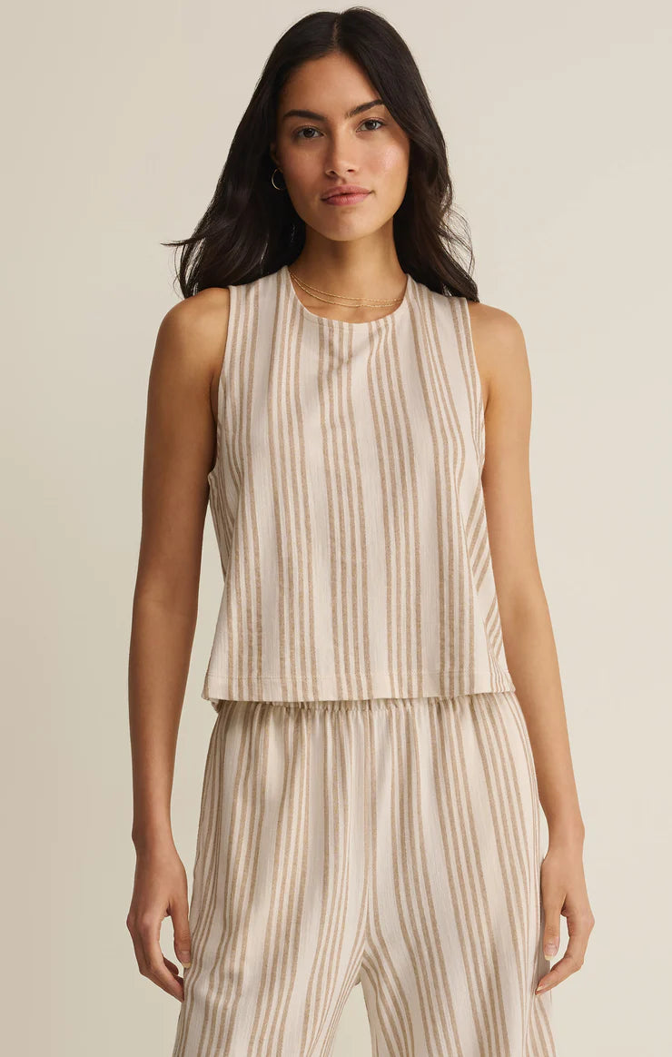 Sloane Knit Striped Top-Cloud