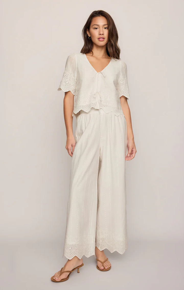 Oceanside Embroidered Top-White