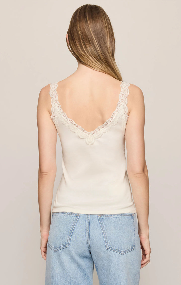 Eve Lace Tank-Sandstone
