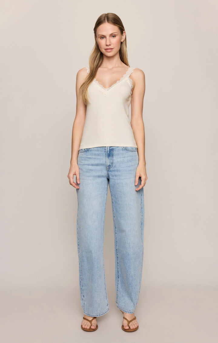 Eve Lace Tank-Sandstone