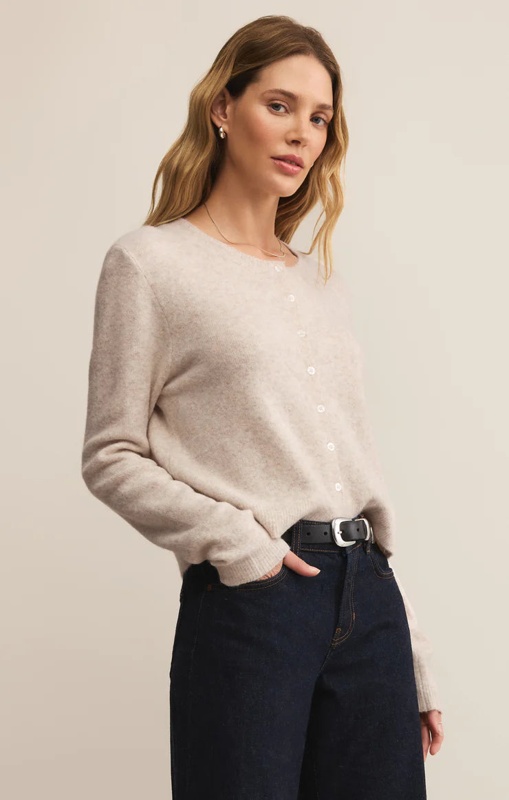 Medina Cardigan - Light Oatmeal Heather