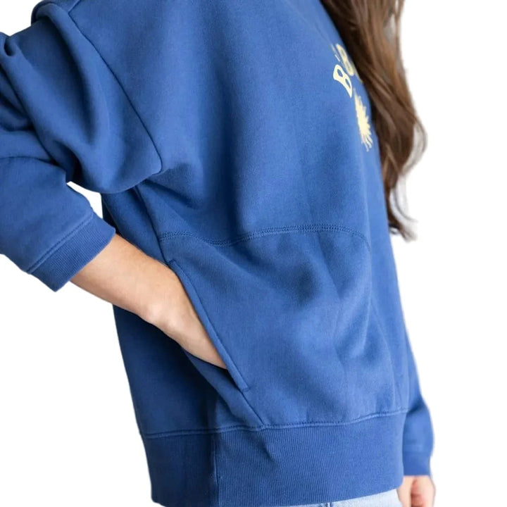 SURF CAMP HERITAGE PALM CREW FLC-TRUE NAVY
