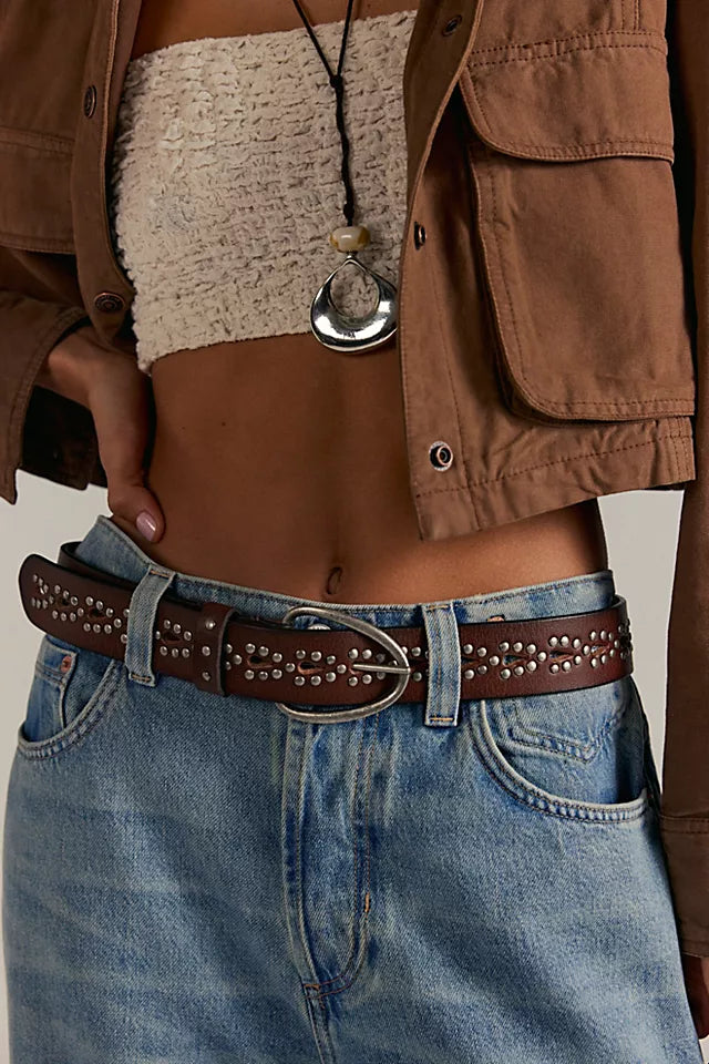 WTF PRESTON STUD BELT / MOCHA
