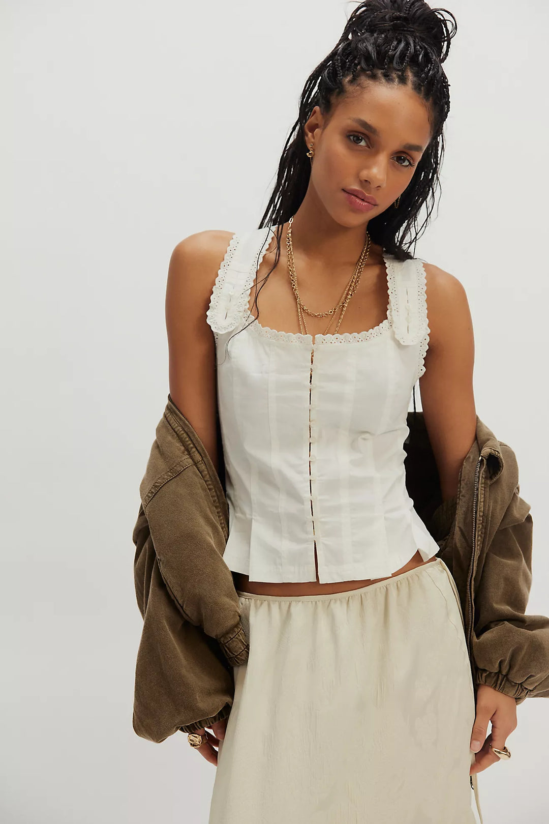 BRIDGETTE CORSET TOP SOLI / CLEAN IVORY