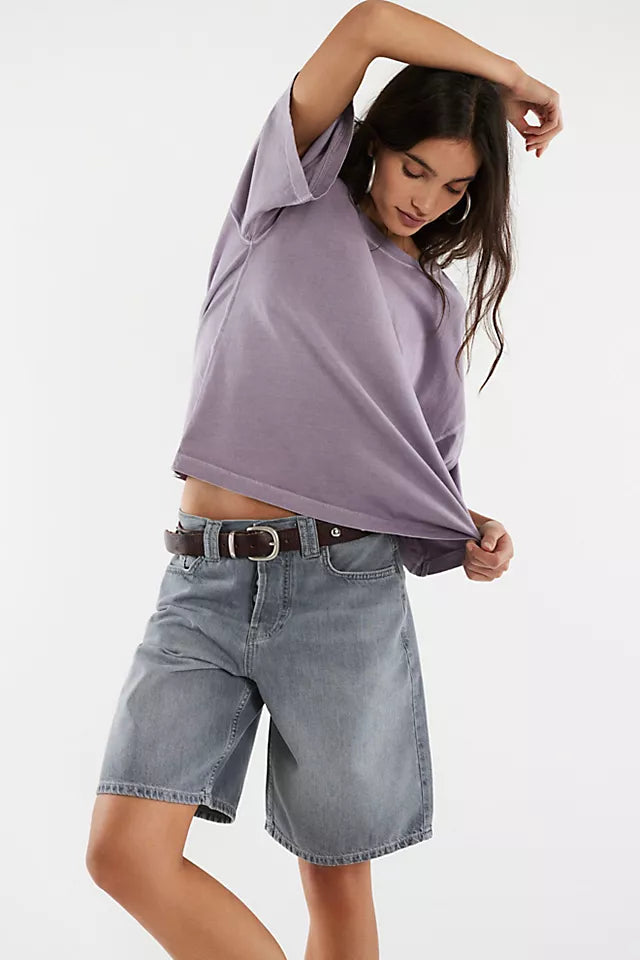 WTF PERFECT OVERSIZED TEE / PLUM ASH