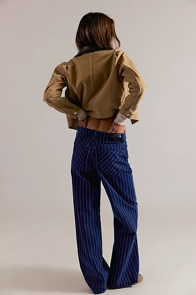 STRIPED NIA BF JEAN / INDIGO PINSTRIPE