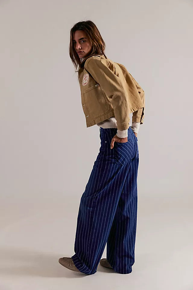 STRIPED NIA BF JEAN / INDIGO PINSTRIPE