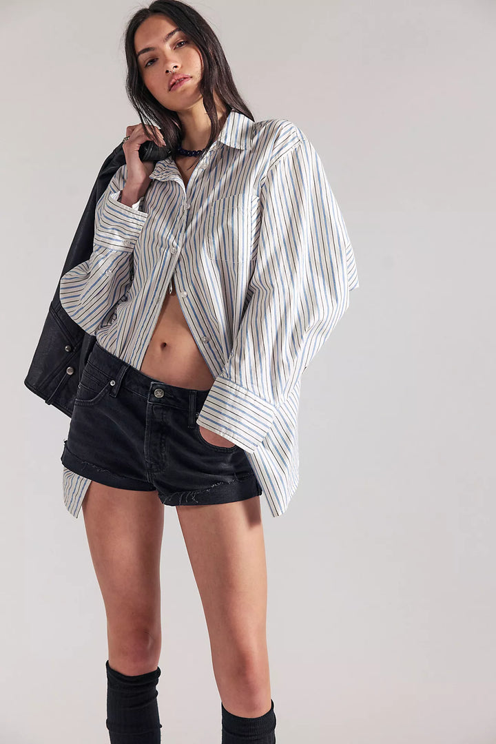 CALI CUFFED SHORTIE / WASHED BLACK