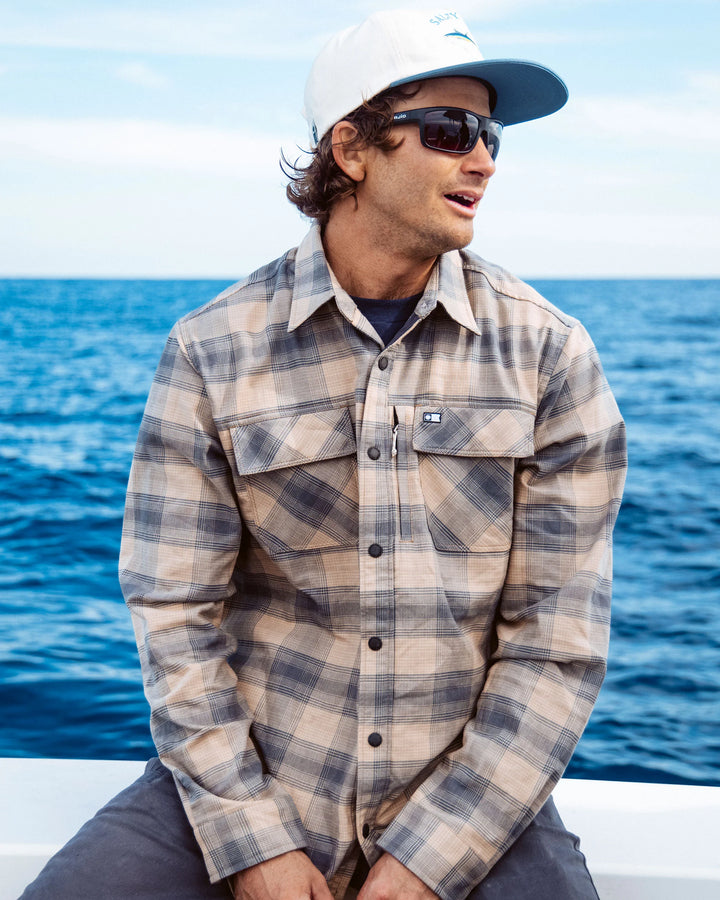 FATHOM LS TECH FLANNEL-KHAKI