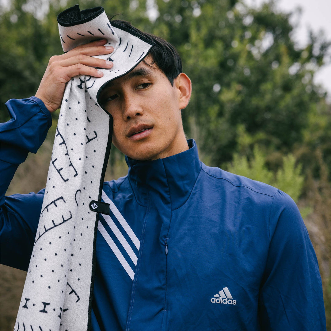 Fitness Towel: Mud Cloth White