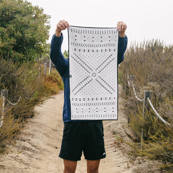 Fitness Towel: Mud Cloth White