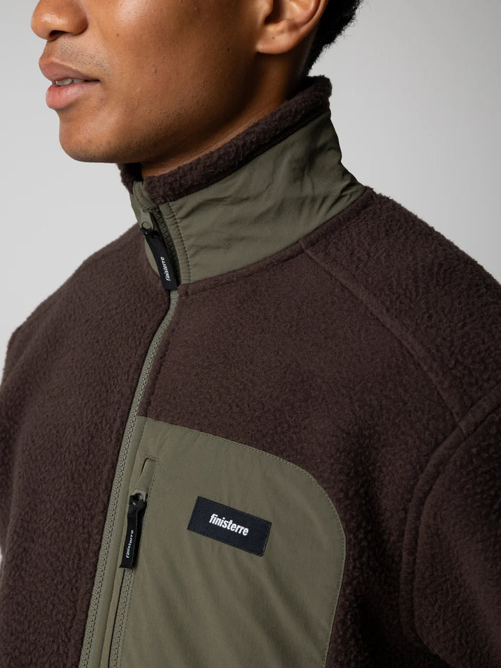 Bolster Fleece Full Zip-Burnt Umber/Olive
