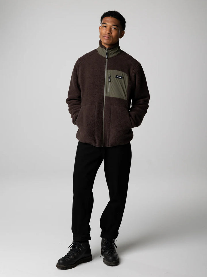 Bolster Fleece Full Zip-Burnt Umber/Olive