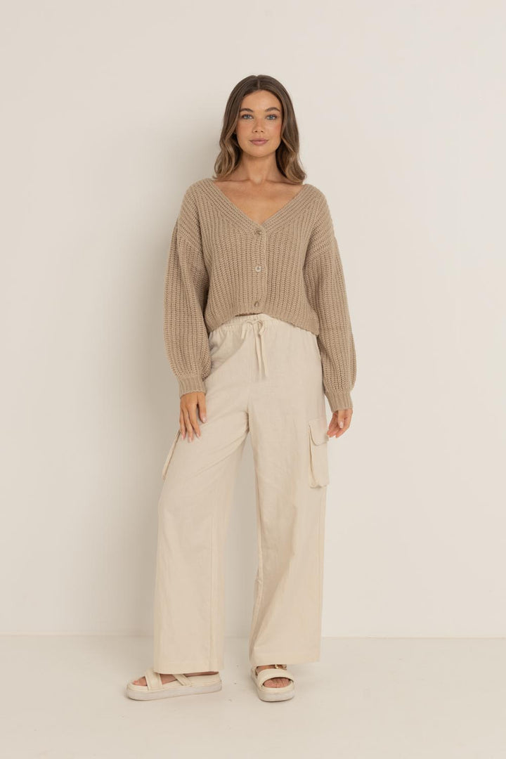 eadie oversized knit cardigan-cream