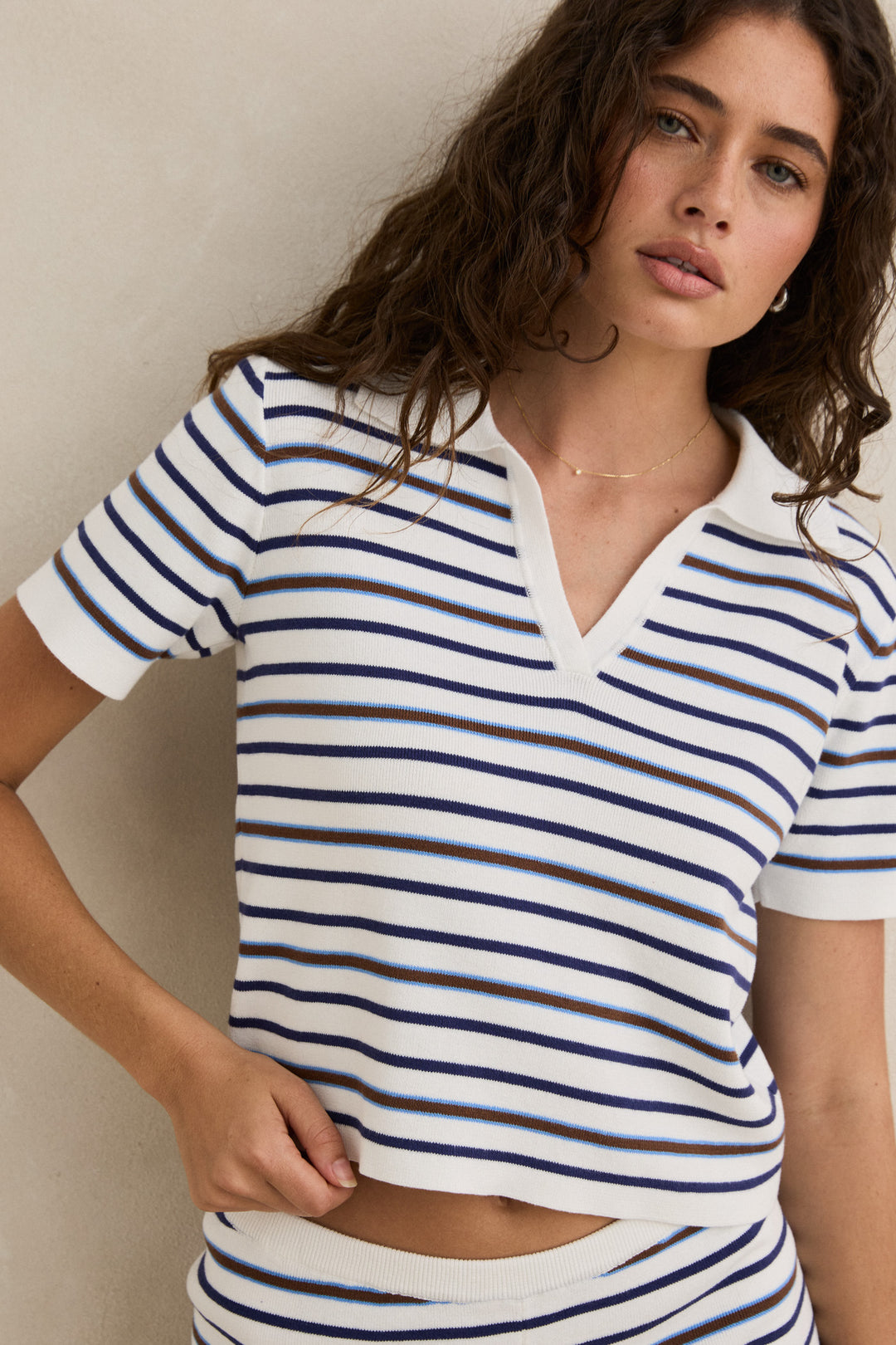 rommy knit top-vintage stripe