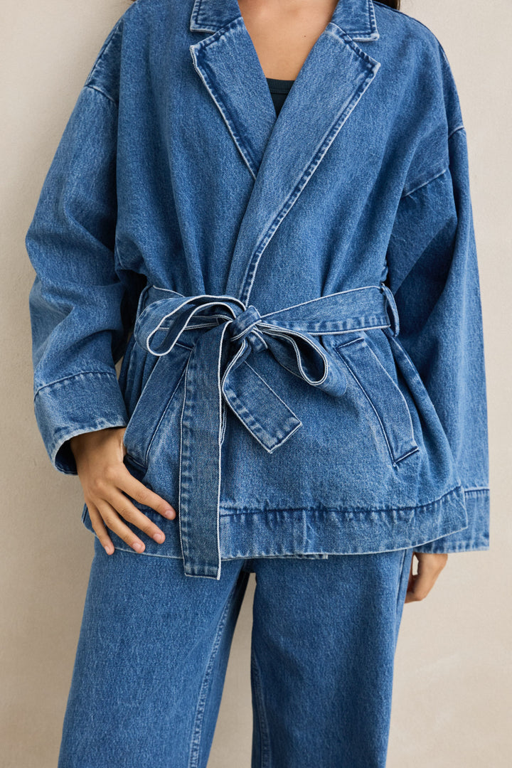 shoreline denim blazer-indigo