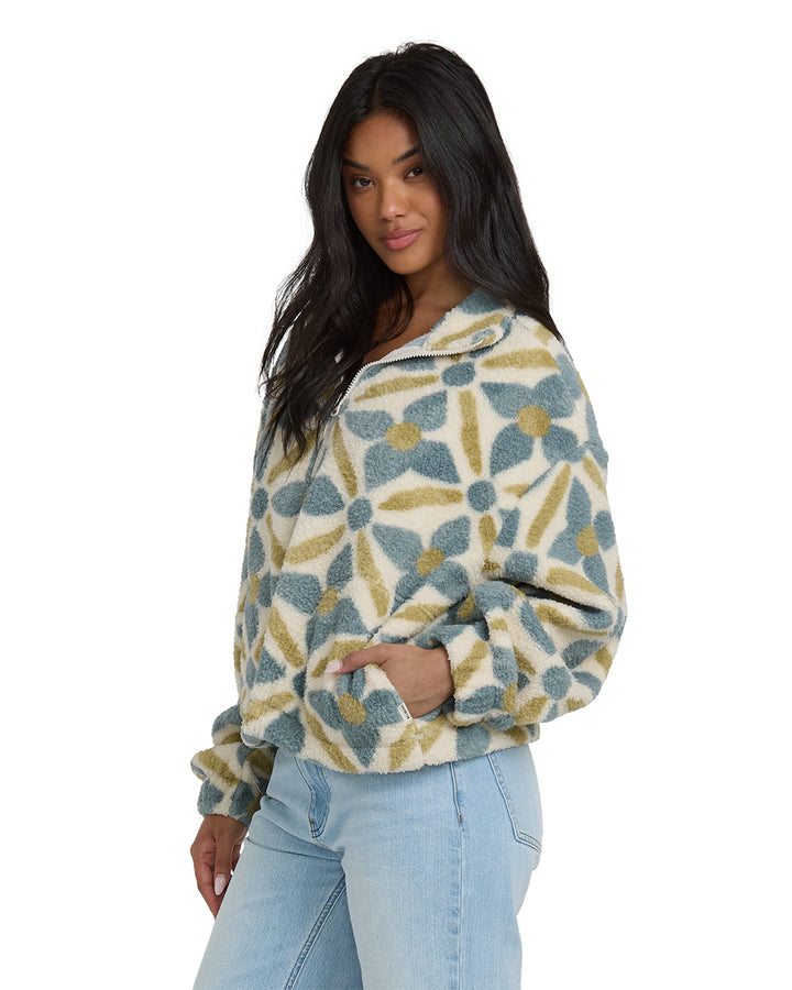 ALL THE TIME SHERPA 1/2 ZIP-MASON BLUE