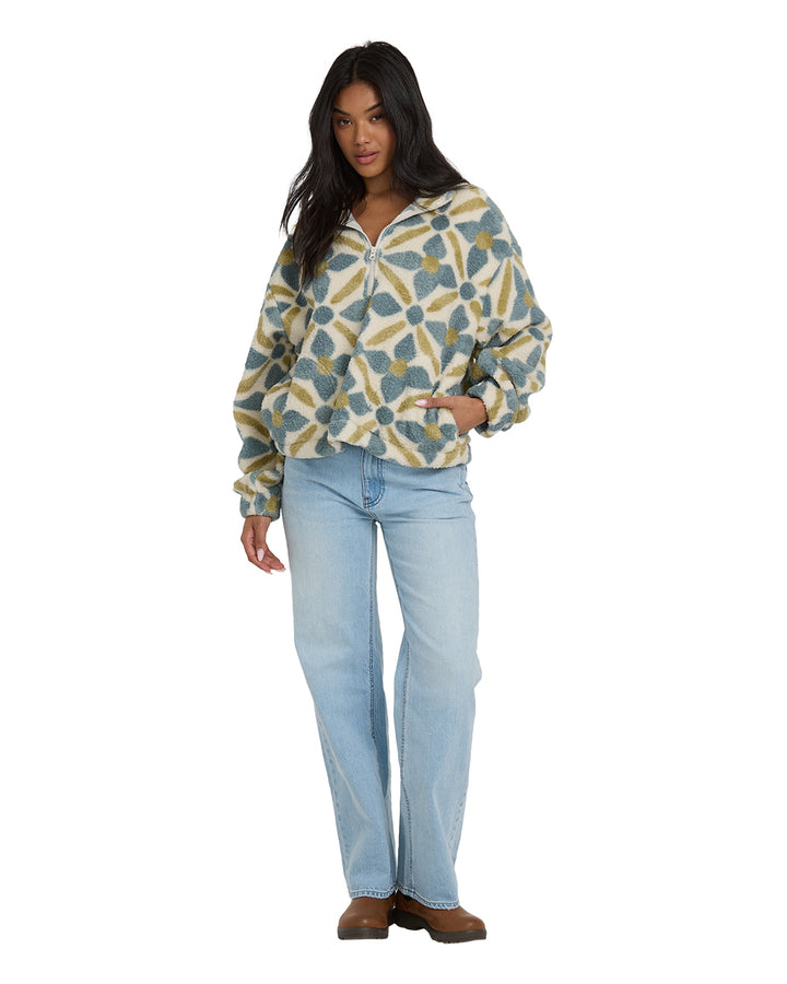 ALL THE TIME SHERPA 1/2 ZIP-MASON BLUE