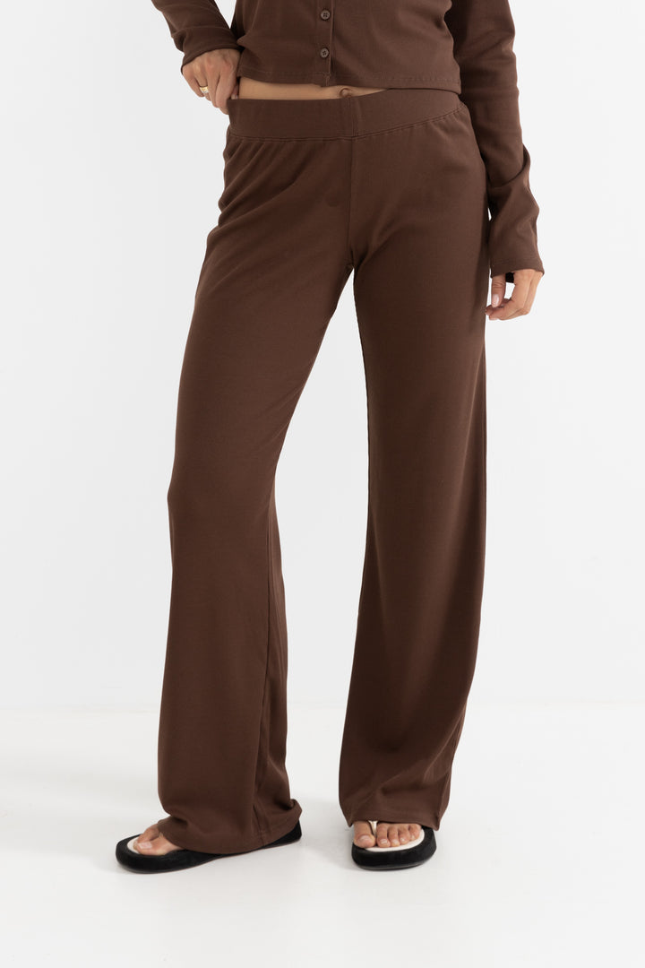 jessie wide leg leisure pant-chocolate