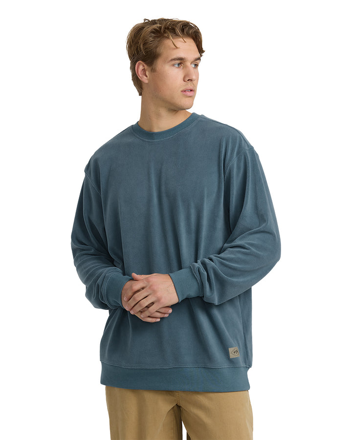 TORCHED CREW-RUSTIC BLUE