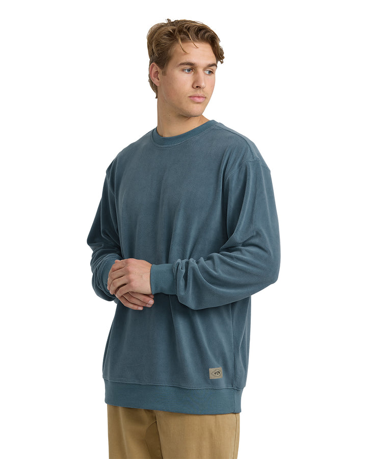 TORCHED CREW-RUSTIC BLUE