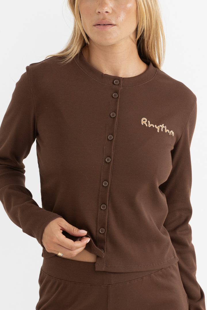 jessie cardigan top-chocolate