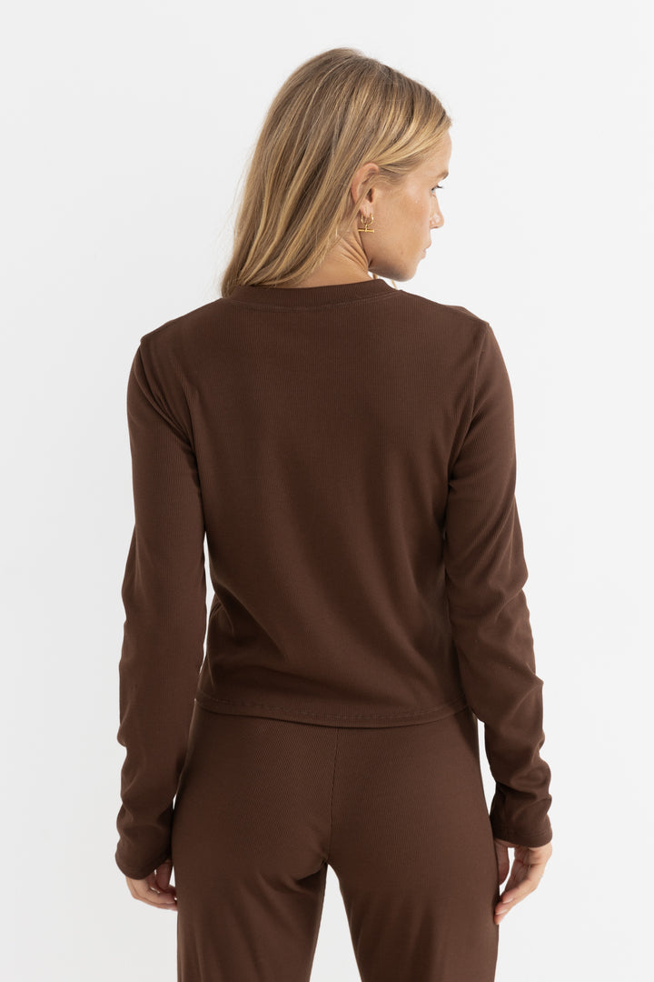 jessie cardigan top-chocolate