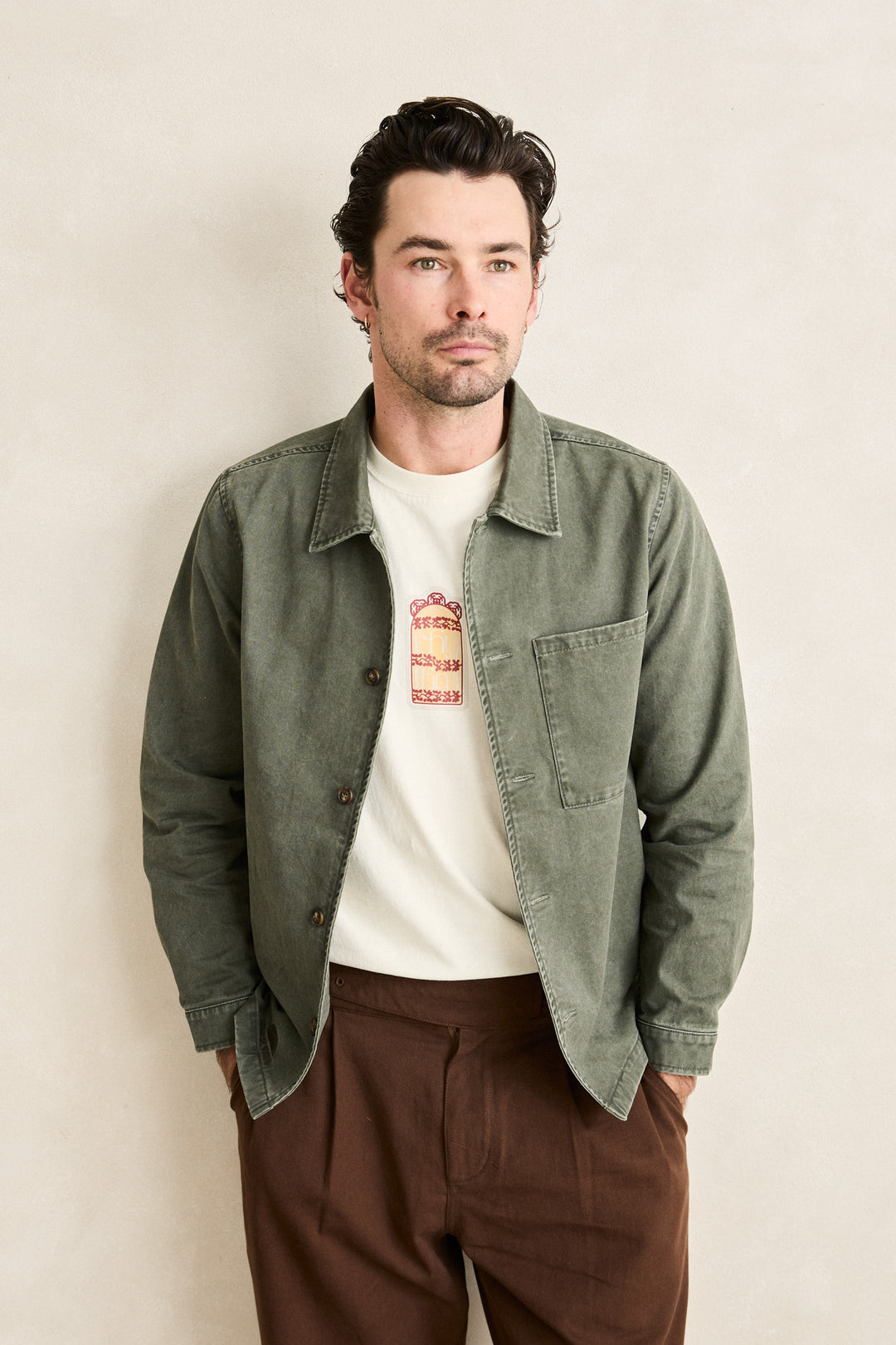 field guide ls shirt-stone