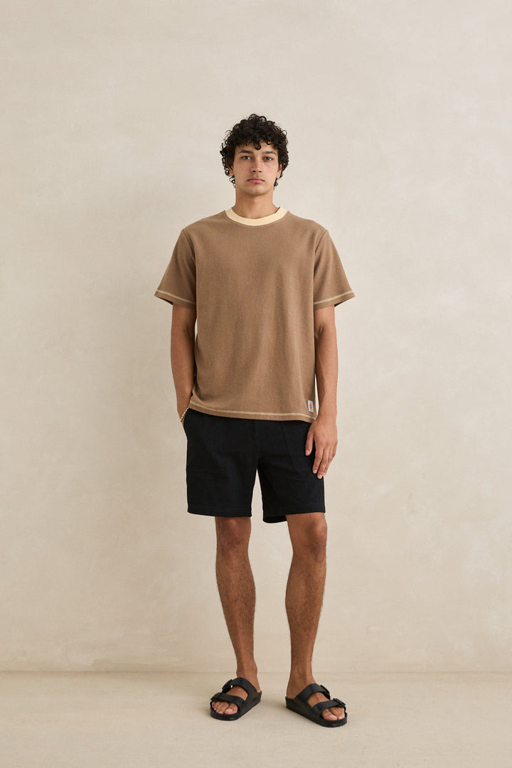 contrast vintage terry ss t-shirt-latte