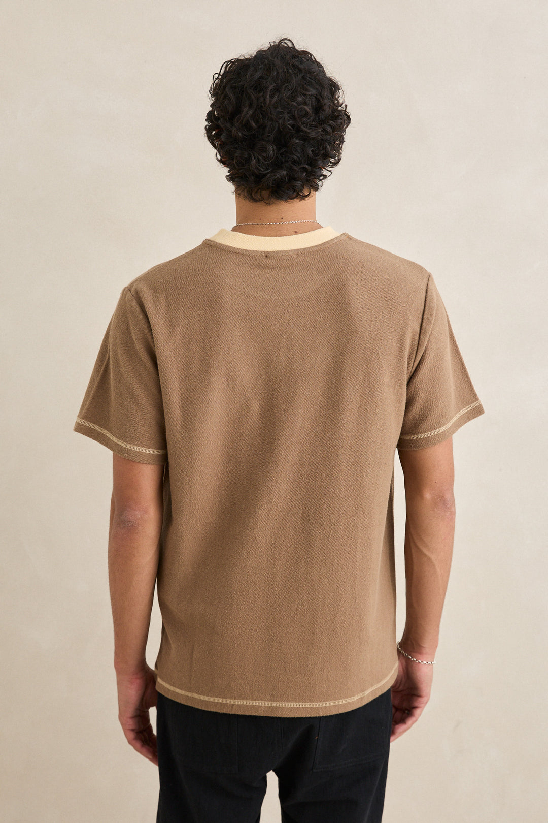 contrast vintage terry ss t-shirt-latte