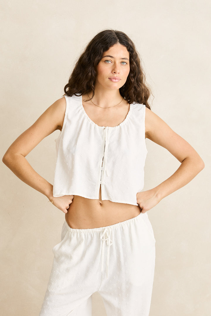 leni vest top-white