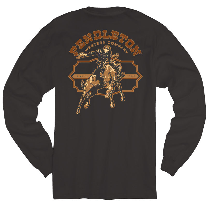 western company graphic ls-vintage black/brown
